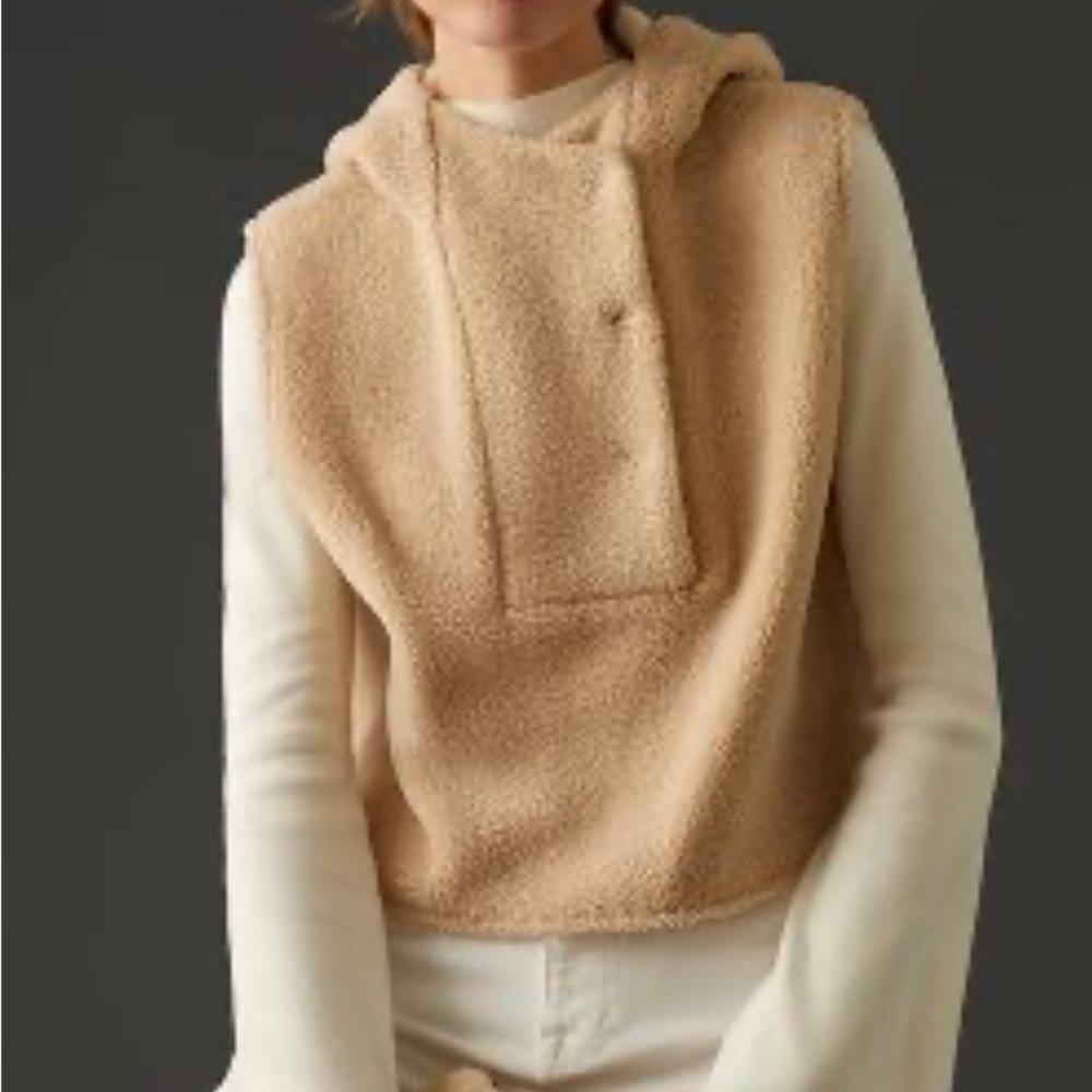 Anthropologie cropped sherpa top